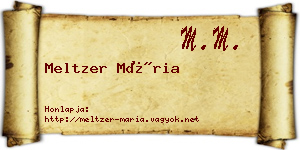 Meltzer Mária névjegykártya